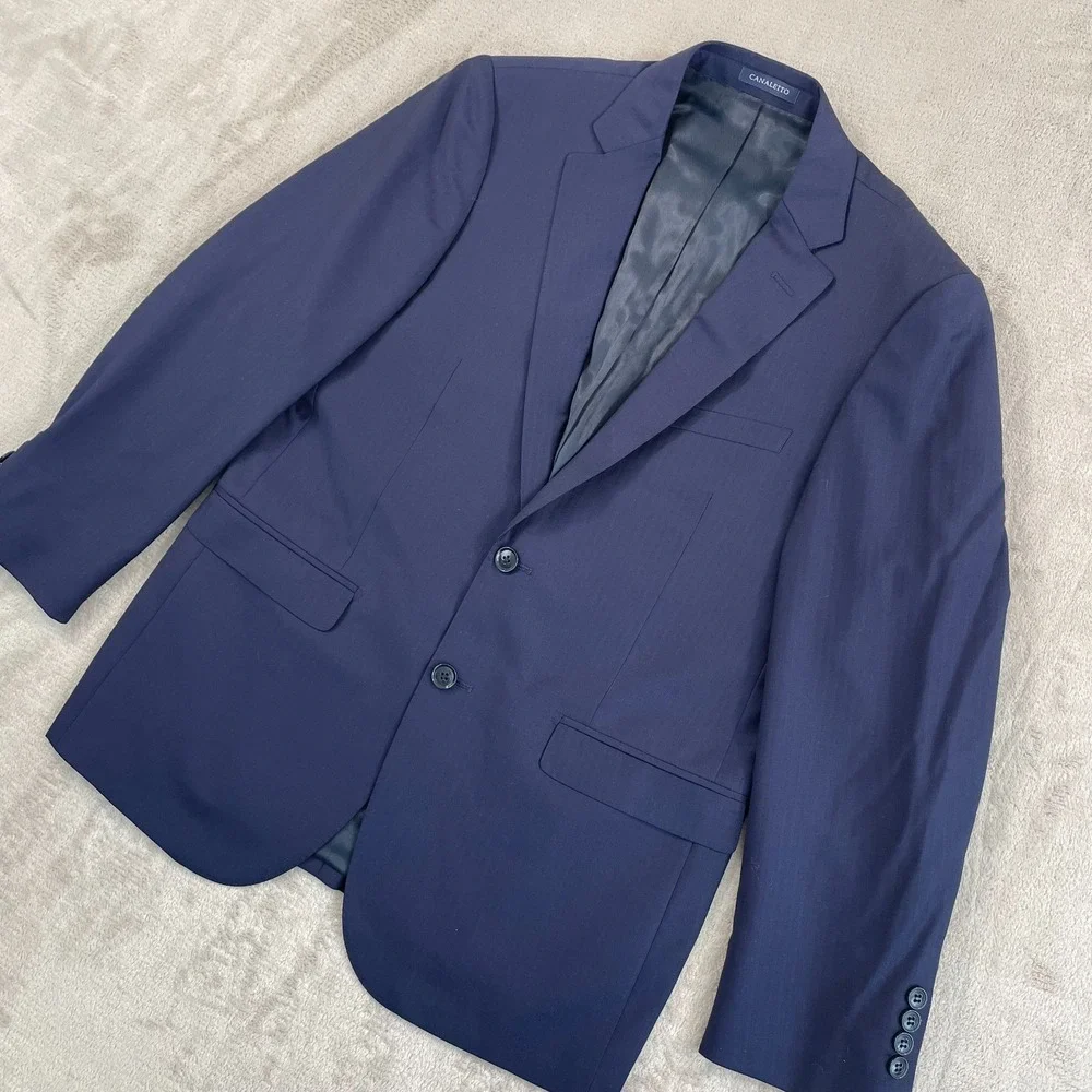 Ermenegildo Zegna Blazer Sport Coat Men 40S (Tag 38S) Navy Wool Sangria Travellr